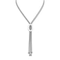 Rhodium Plated Multistrand Popcorn Bolo Necklace
