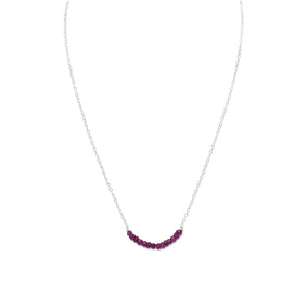 Faceted Ruby Bead Necklace - July Birthstone