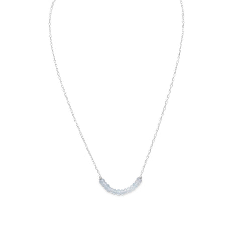 Faceted Aquamarine Bead Necklace _???? March Birthstone