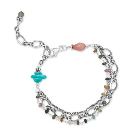 Baila Luna Oxidized Multistone Bracelet