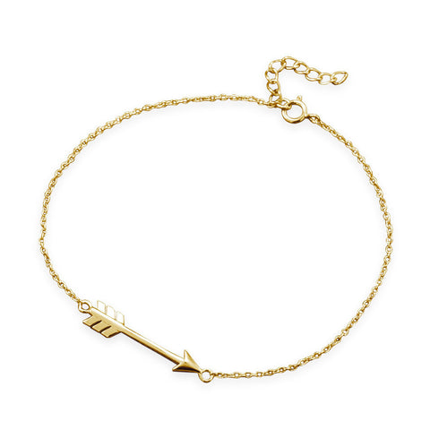 14 Karat Gold Plated Aim High Arrow Bracelet