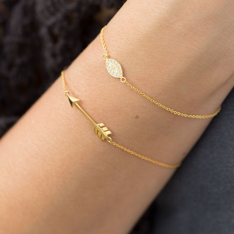 14 Karat Gold Plated Aim High Arrow Bracelet
