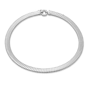 18" Rhodium Plated Tubogas Necklace