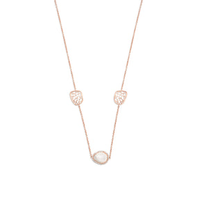 22" 14 Karat Rose Gold Plated Rainbow Moonstone Necklace
