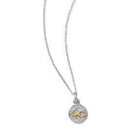 Rhodium Plated Two Tone Zodiac Necklace - Scorpio