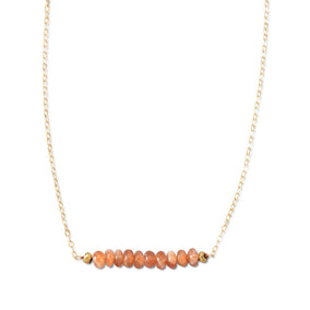 16" + 1.5" 14/20 Gold Filled Sunstone Necklace