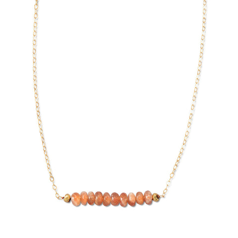 16" + 1.5" 14/20 Gold Filled Sunstone Necklace