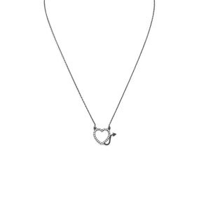 Ruthenium Plated Devilish Heart CZ Necklace