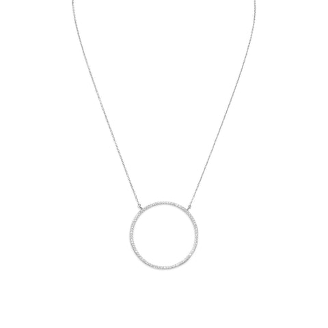 Large CZ Circle Necklace