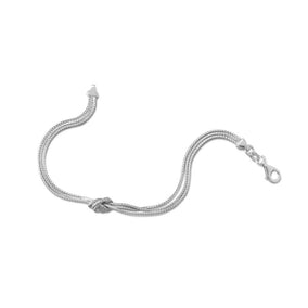 Rhodium Plated Triple Strand Foxtail Bracelet