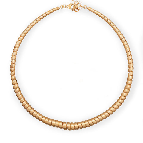 14 Karat Gold Plated Graduated Spiral Design Necklace