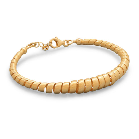 14 Karat Gold Plated Graduated Spiral Design Bracelet