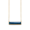 14 Karat Gold Plated Blue Aventurine Bar Necklace