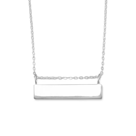 16" + 2" Engravable Bar Nameplate Necklace