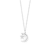 Rhodium Plated I Love You to the Moon and Back Necklace with Diamond