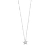 Rhodium Plated Starfish Necklace with Diamond