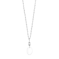 Pyrite Bead Necklace with Oval Engravable Tag