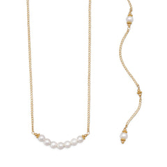 Beautiful 14/20 Gold Filled Cultured Freshwater Pearl Back Drop Necklace
