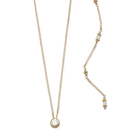 Elegant 14/20 Gold Filled CZ and Crystal Back Drop Necklace