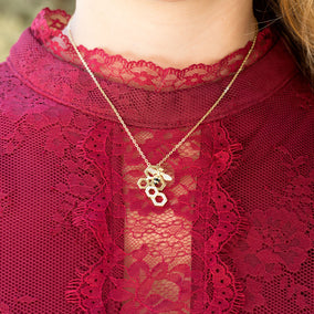 14 Karat Gold Plated and Signity CZ Bee Necklace