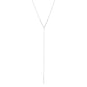 Rhodium Plated Signity CZ "V" Drop Necklace