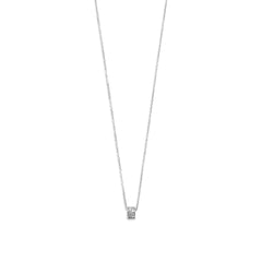 Rhodium Plated CZ Wheel Necklace