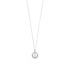 Rhodium Plated Anchor Necklace