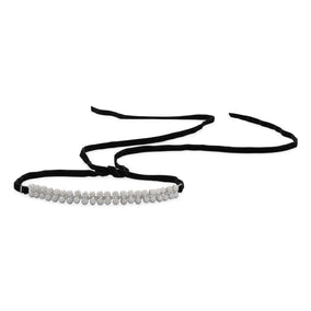 Black Velvet Wrap Choker Necklace with Cultured Freshwater Pearls and CZs