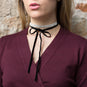 Black Velvet Wrap Choker Necklace with Cultured Freshwater Pearls and CZs