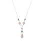 Sterling Silver Aquamarine and Rose Quartz Drop Necklace