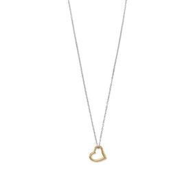 Two Tone Open Heart Necklace
