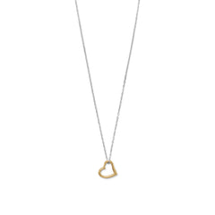 Two Tone Open Heart Necklace