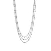 Rhodium Plated 3 Strand Satellite Chain Choker