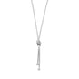 Rhodium Plated Mesh and Knot Lariat Necklace