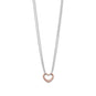 Two Tone Double Stand Open Heart Necklace