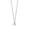 Two Tone Double Stand Open Heart Necklace