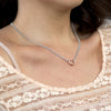 Two Tone Double Stand Open Heart Necklace