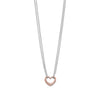 Two Tone Double Stand Open Heart Necklace