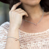 Two Tone Double Stand Open Heart Necklace