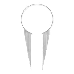 Rhodium Plated Open Flex Collar with Graduated Beaded Strands