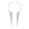 Rhodium Plated Open Flex Collar with Graduated Beaded Strands
