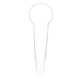 Rhodium Plated Open Flex Collar with 6 Chains