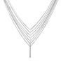 Rhodium Plated 7 Strand Bar Drop Necklace