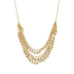 14 Karat Gold Plated Polished Disk Necklace