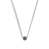 Rhodium Plated Multi Chain and Sliding Bead Necklace