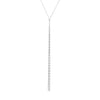 Rhodium Plated Chain Necklace with Long 7 Strand Tassel