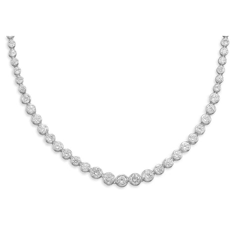 17" Graduated Bezel CZ Necklace