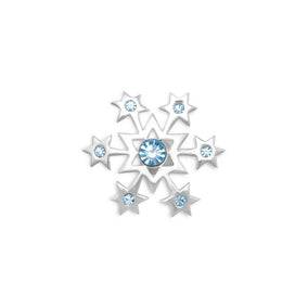 Aqua Crystal Snowflake Pin