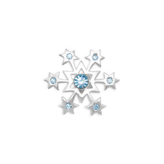 Aqua Crystal Snowflake Pin
