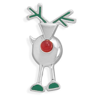 Agate/Enamel Reindeer Pin